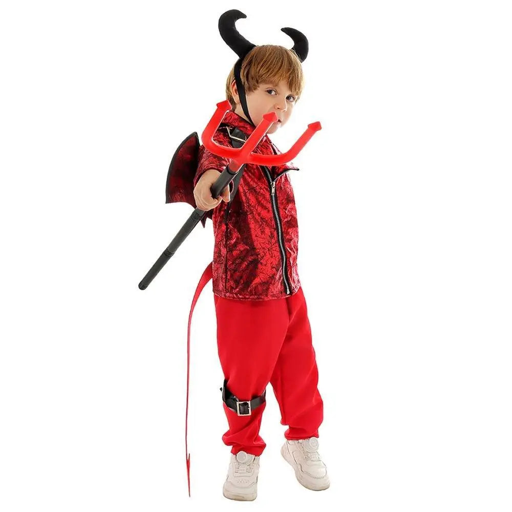 Kid's Punk Style Little Devil Costume Halloween Stage Cosplay - Pajamasbuy