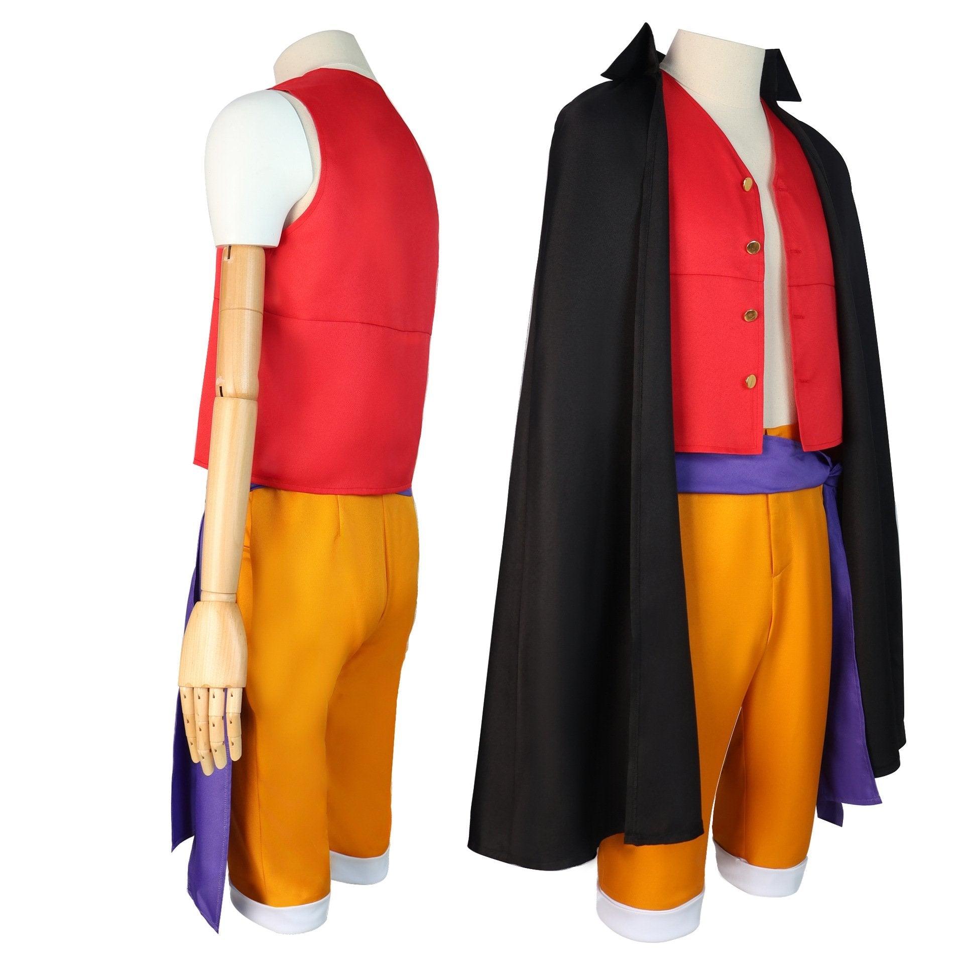 one picece luffy costume Anime Cosplay with straw hat Whole Set - Pajamasbuy
