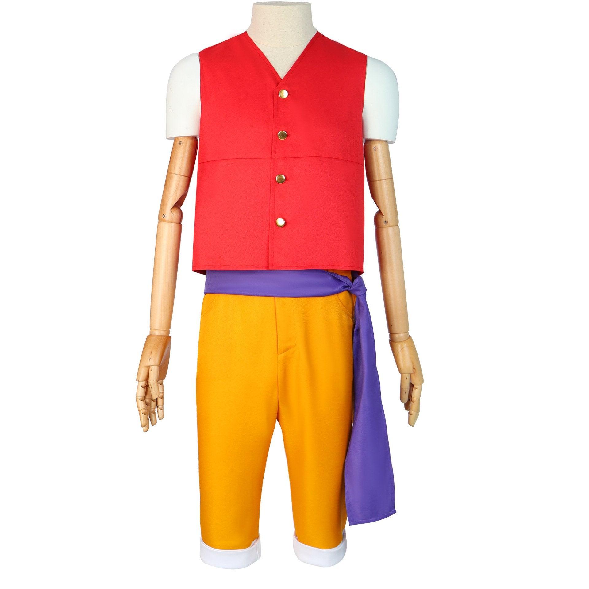 one picece luffy costume Anime Cosplay with straw hat Whole Set - Pajamasbuy