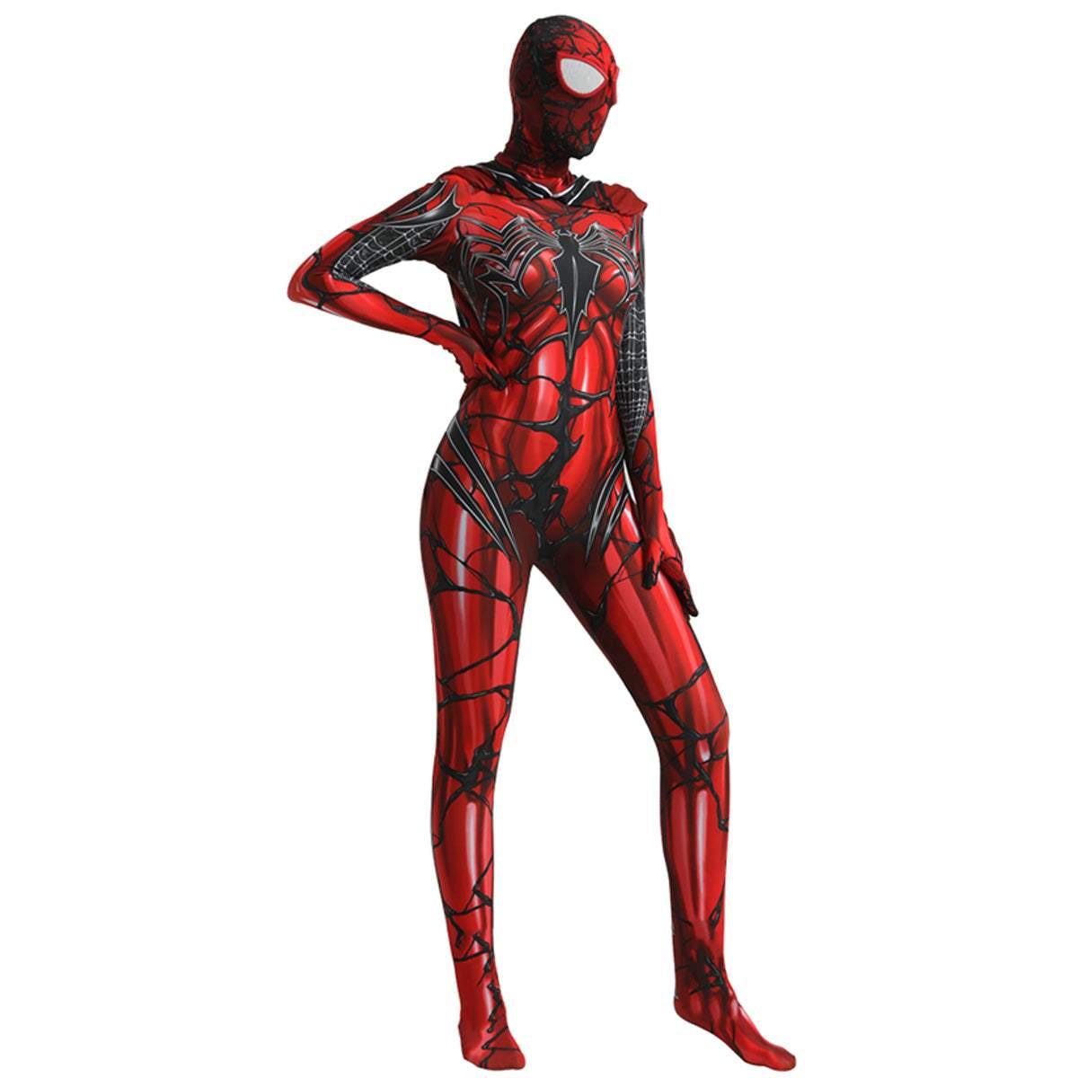 Spider - Man Venom Spider - Gwen Stacy Jumpsuit Lady Carnage Hooded Cosplay Costume Halloween - Pajamasbuy