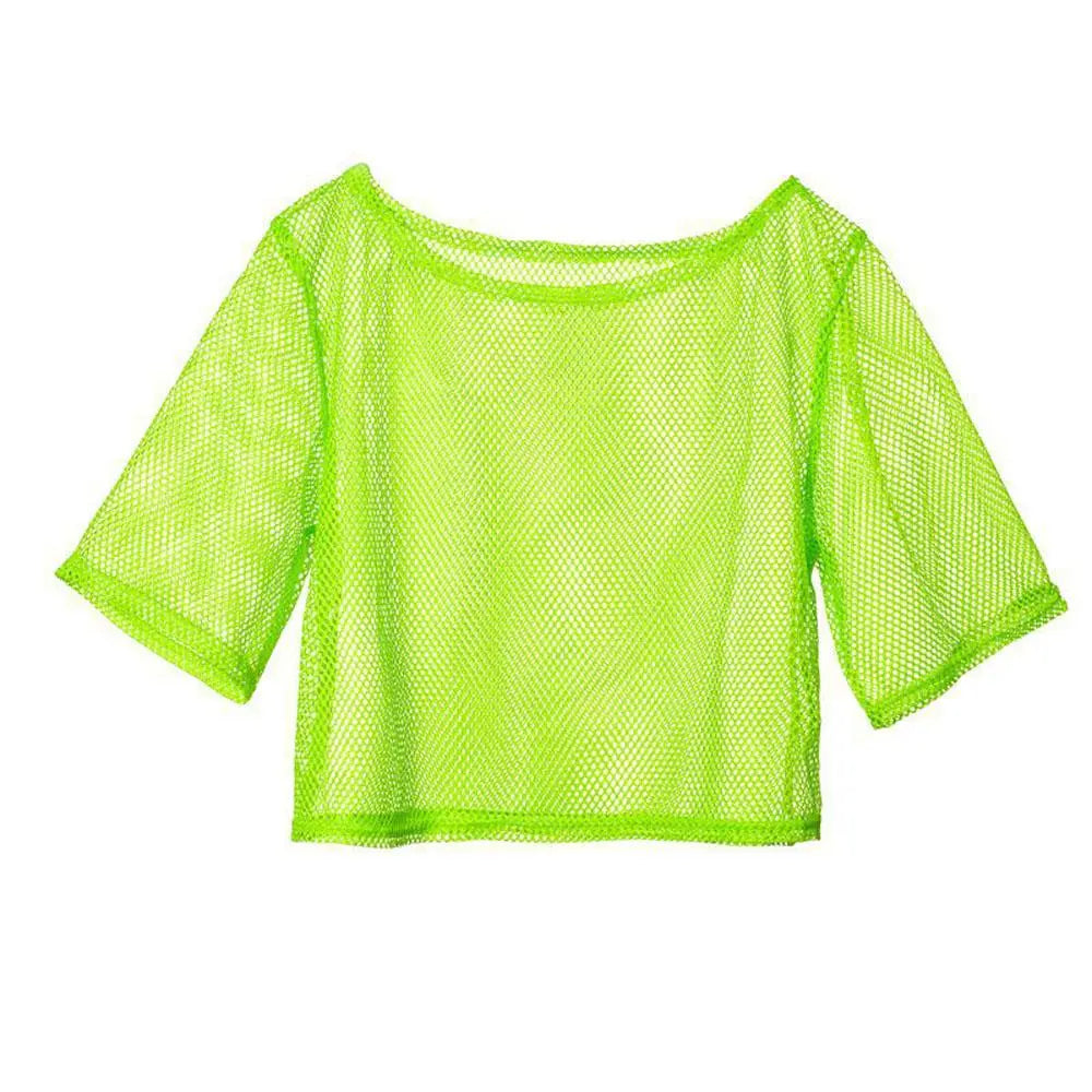 1980s Top Fishnet Women T-shirt 80s Costumes Cosplay Party Carnival|?PajmasBuy