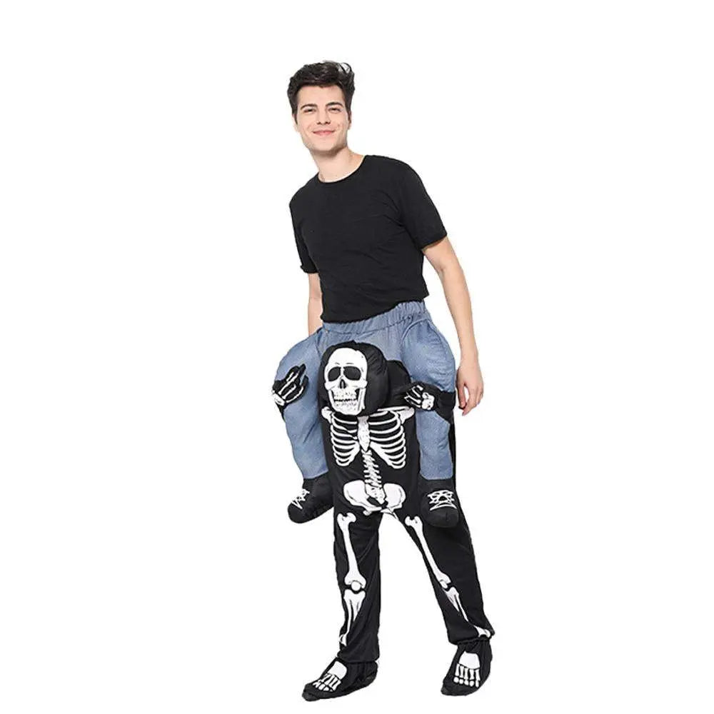 Skeleton Cosplay Costume Skull Shoulder Carry Halloween Party Stage Outfit Dress Up for Adults - Pajamasbuy