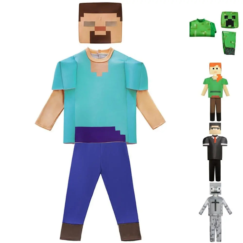 Steve Costume Minecraft Herobrine Notch Alex Cosplay Stage Game Costumes Suits For Kids - Pajamasbuy